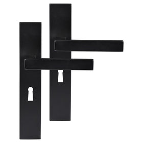 Differnz Signature Serie Tilburg Deurklink vierkant langschild Buntbart matt zwart Roestvrij staal