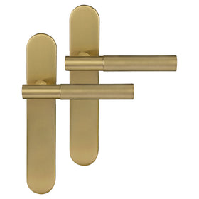 Differnz Signature Serie Utrecht Deurklink ovaal langschild blind goud Roestvrij staal