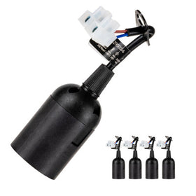 Led's Light Kunststof E27 lamphouder zwart 5 stuks