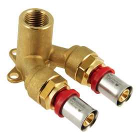 BONFIX Alu-pers muurplaat dubbel 16 x 1/2"bi.dr. x 16mm 1st.