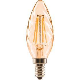Sencys Ledfilamentlamp Kaars CT35G Twisted - Amber - D3,5cm - Warm Wit - E14 - 4,5W