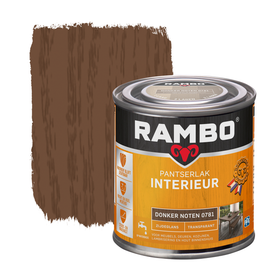 Rambo Pantserlak Interieur Transparant Zijdeglans 0781 Donkernoten 0,25 Ltr