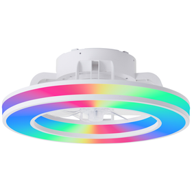 Brilliant Plafondventilator Mondello met CCT RGB LED - Wit - 41,5cm - 26W - met afstandsbediening