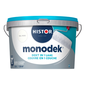 Histor Monodek Muurverf - Mat - RAL 9010 - 2,5L