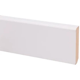 Muurplint MDF - gegrond - wit - 55x12mm - 244 cm