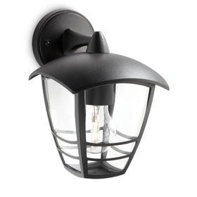 Philips Buitenwandlamp Creek - Zwart - E27 - IP44