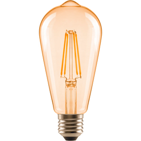 Sencys Ledfilamentlamp Edison Vintage - Amber - D6,5cm - Warm Wit - E27 - 6,5W