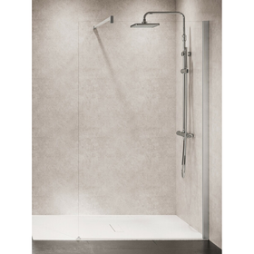 Novellini Kuadra inloopdouche H 117/120x200cm met muursteun 100cm matchroom/helder