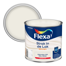 Flexa Houtlak Strak in de Lak - Hoogglans - Gebroken Wit RAL 9010 - 250ml