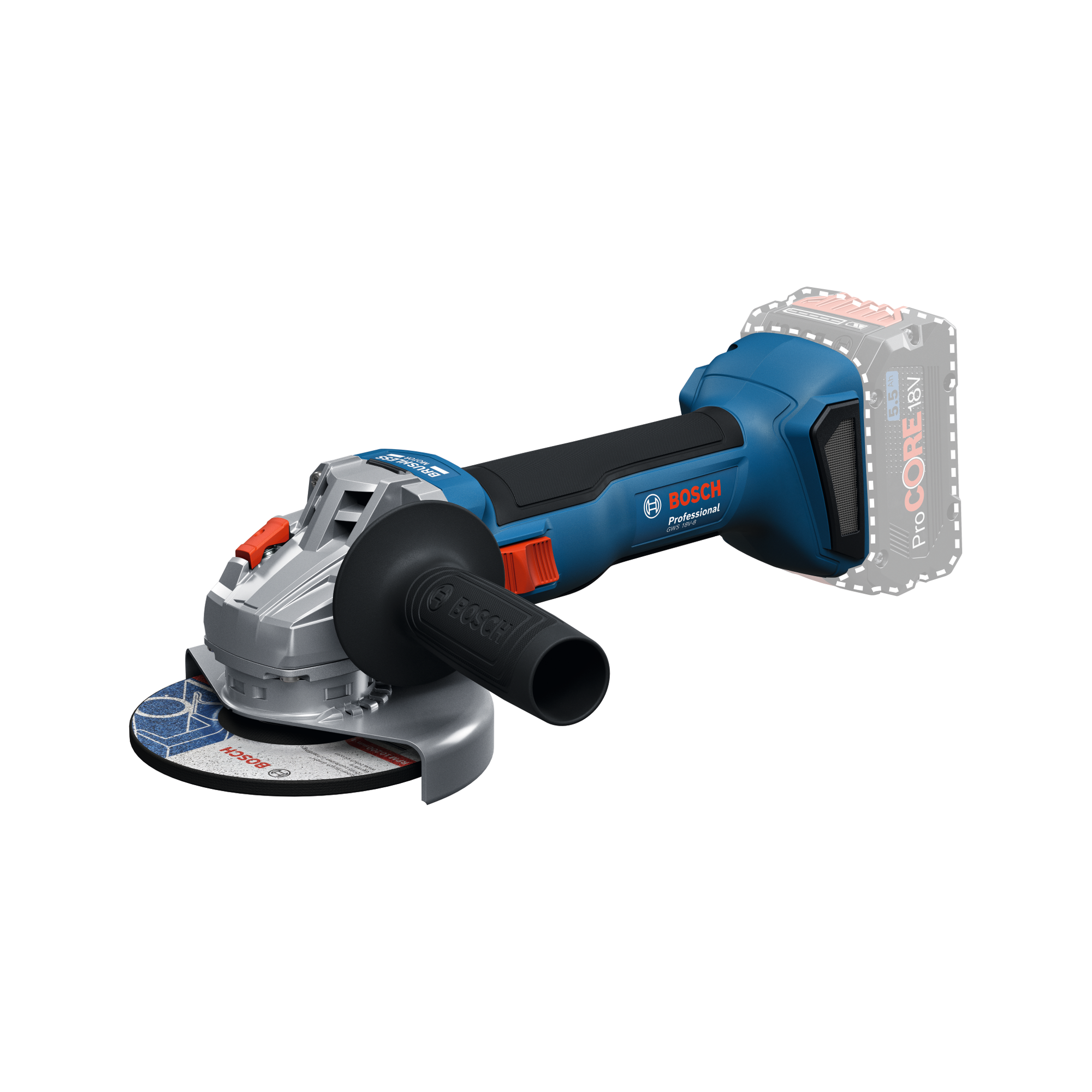 Bosch Professional Accu haakse slijper GWS 18V-8 - 18V 125 mm Brushless - (zonder accu)