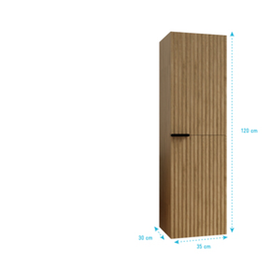 Aurlane Hoge Badkamerkast Amelia - Hout - 35x30x120cm
