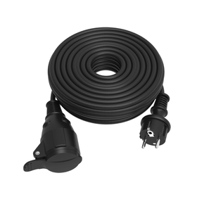 Sencys verlengsnoer schuko type H07RN-F - 3G1.5mm² - 20m zwart