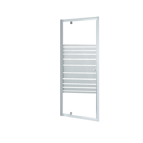 Baseline - Douchedeur 90 x 185CM - Wit Profiel - 4 mm Gestreept glasmotief