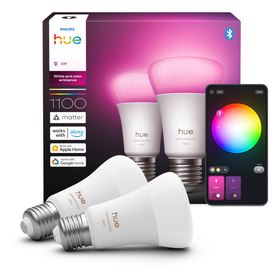 Philips Hue Slimme Ledlamp White and Color Ambiance - A67 - 1100lm - E27 - 8W - 2 Stuks