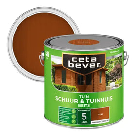 CetaBever transparant  schuur- & tuinhuis beits 085 teak 2,5 l