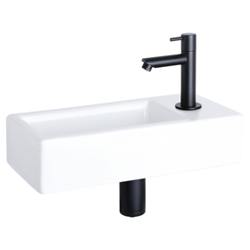 Aquavive Wasbak Temo - Keramiek - Wit - 23,5x43x21cm