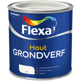 Flexa Grondverf - Binnen en Buitenhout - Wit - 250ml