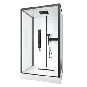 Aurlane douchecabine Indus2 90x115x215cm rechthoekig zwart/wit