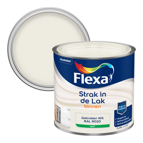 Flexa Houtlak Strak in de Lak - Mat - Gebroken Wit RAL 9010 - 250ml