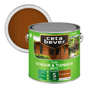 CetaBever transparant  schuur- & tuinhuis beits 009 donker eiken 2,5 l
