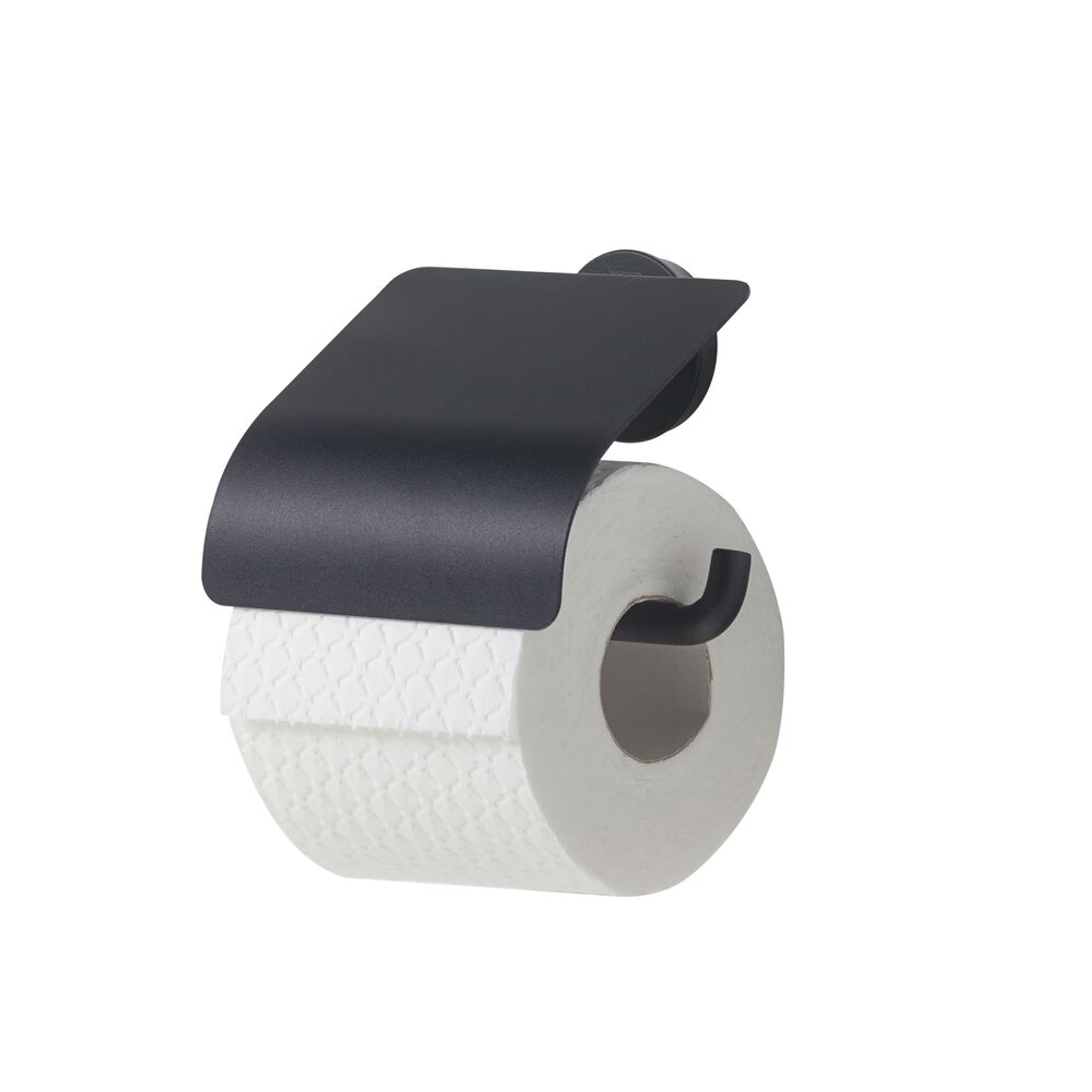 Tiger Toiletrolhouder Urban - RVS - met Klep - Zwart