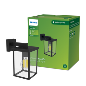 Philips Buitenwandlamp Bellini - Zwart - E27