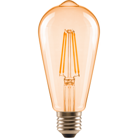 Sencys Ledfilamentlamp Edison Vintage - Amber - D6,5cm - Warm Wit - E27 - 6,5W