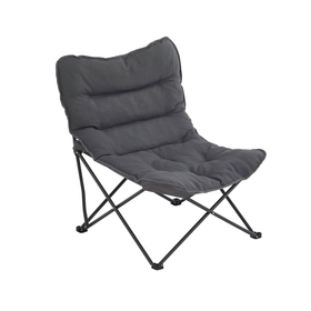 Naterial Armstoel Campingstoel Palawan - Staal en Polyester - Grijs - Gewatteerd - 23x100x25cm