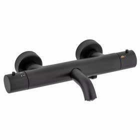 Plieger Napoli badkraan thermostatisch cool body mat zwart