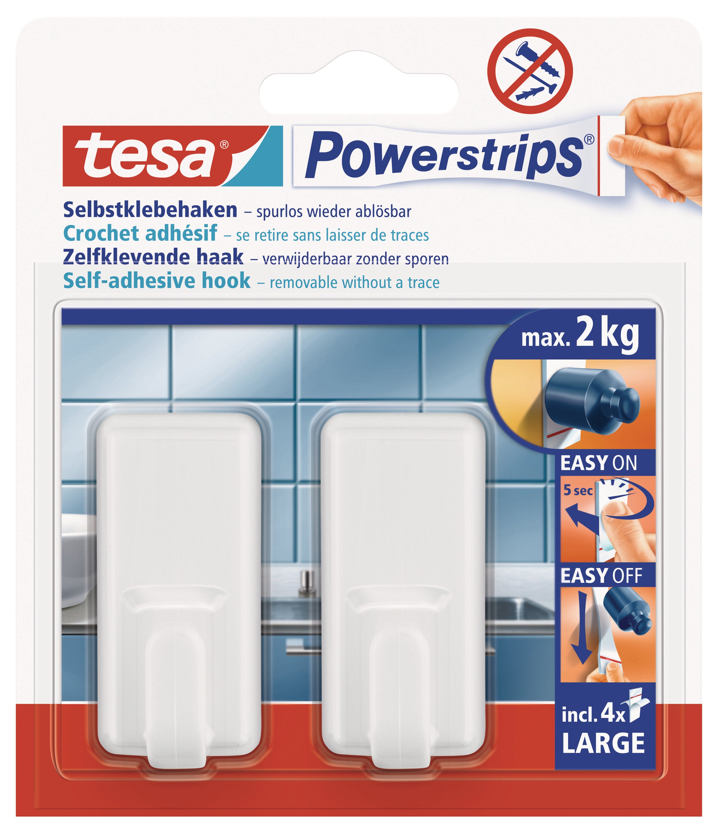 Tesa Powerstrips Haken Classic L wit