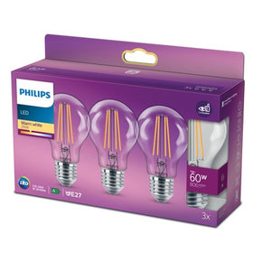 Philips ledlamp A60 warm wit E27 7W set van 3