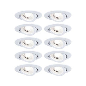 Paulmann LED-inbouwlamp 10-pak draaibaar 82mm, wit mat