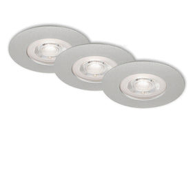 Briloner LED inbouwspot set 90mm mat-chroom set van 3st