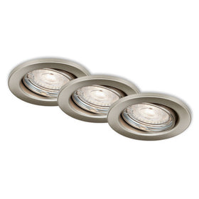 Briloner LED inbouwspot set 86mm mat-nikkel set van 3st
