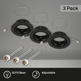 Briloner LED inbouwspot set 86mm zwart excl. lampen