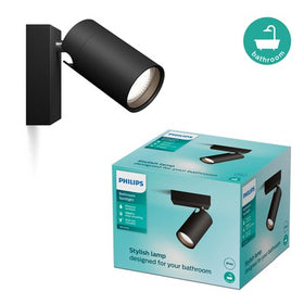 Philips opbouwspot badkamer Idris zwart GU10