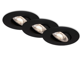 Briloner LED inbouwspot set 90mm zwart set van 3st